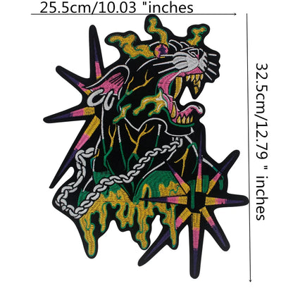 Green Snake and Tiger Embroidered Patch Appliques Iron on Patches Badge Clothes Sewing