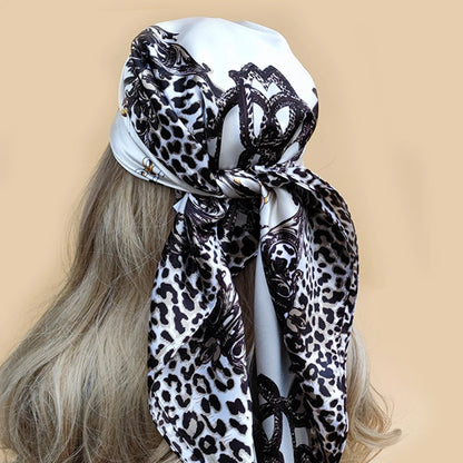 90cm Women Four Seasons Square Silk Satin Bandana Wrap Shawl Scarves Scarfs Spk3