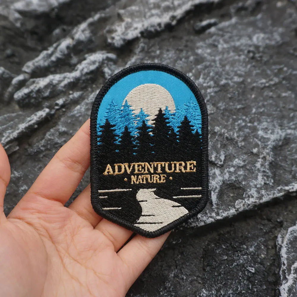 ADVENTURE NATURE Embroidered Patch Iron on / Sew Applique Patches