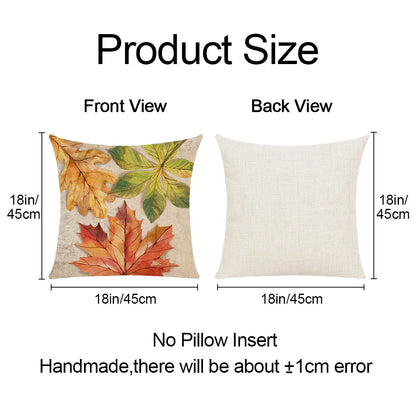 Maple Leaf Polka Dot Design Thanksgiving Cushion Cover Pillowcase Decor