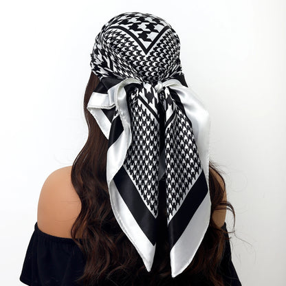 90cm Women Four Seasons Square Silk Satin Bandana Wrap Shawl Scarves Scarfs Sqk7