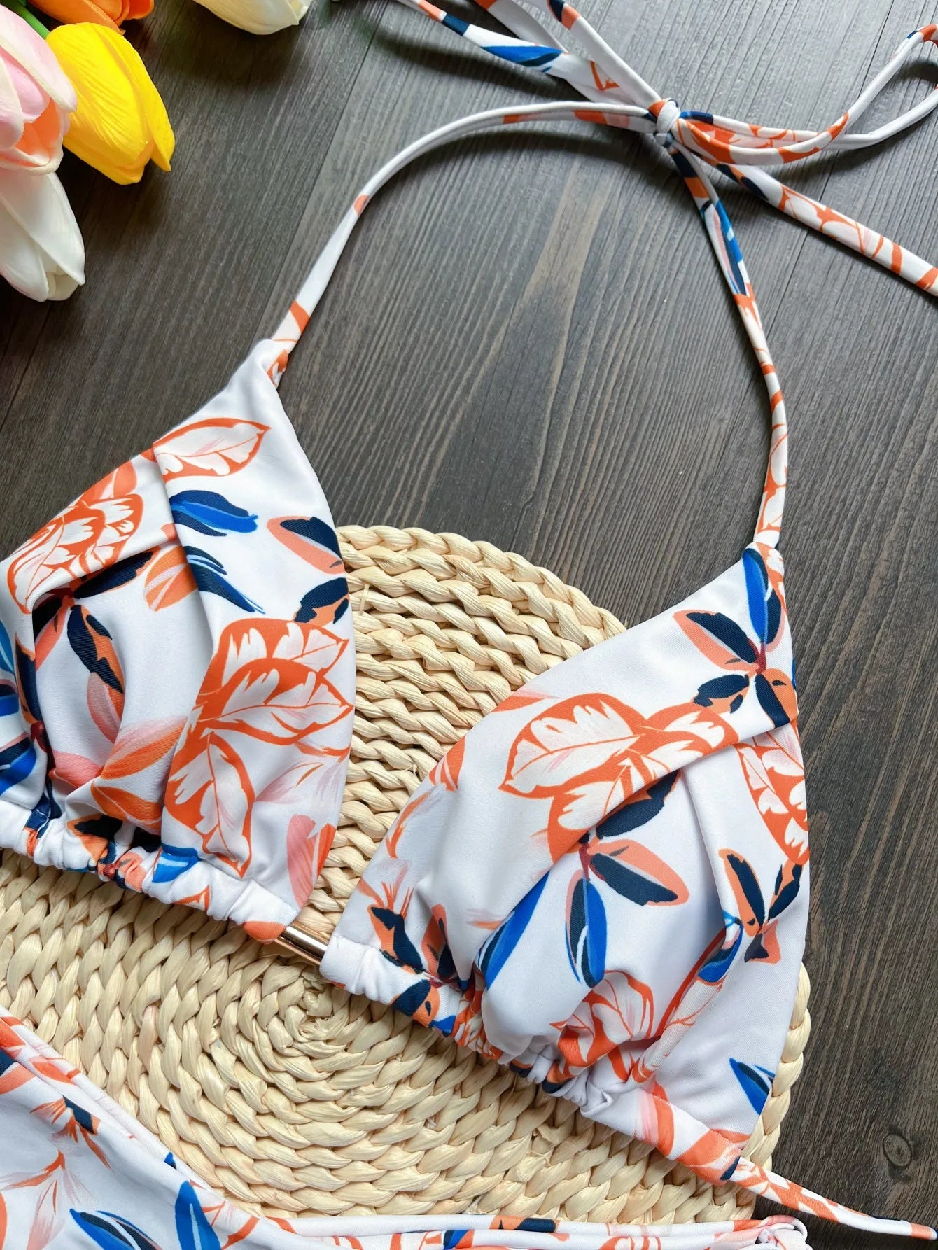Sexy Print Bandage Women's Swimsuit Two-piece Triangle Swimwear Bathing Brazilian Bikini Set