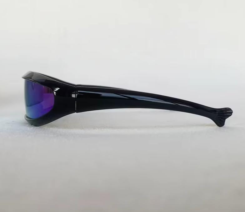 Men Mirrored Lens Costume Polarized Visor Laser UV400 Eyewear Sunglasses Glasses
