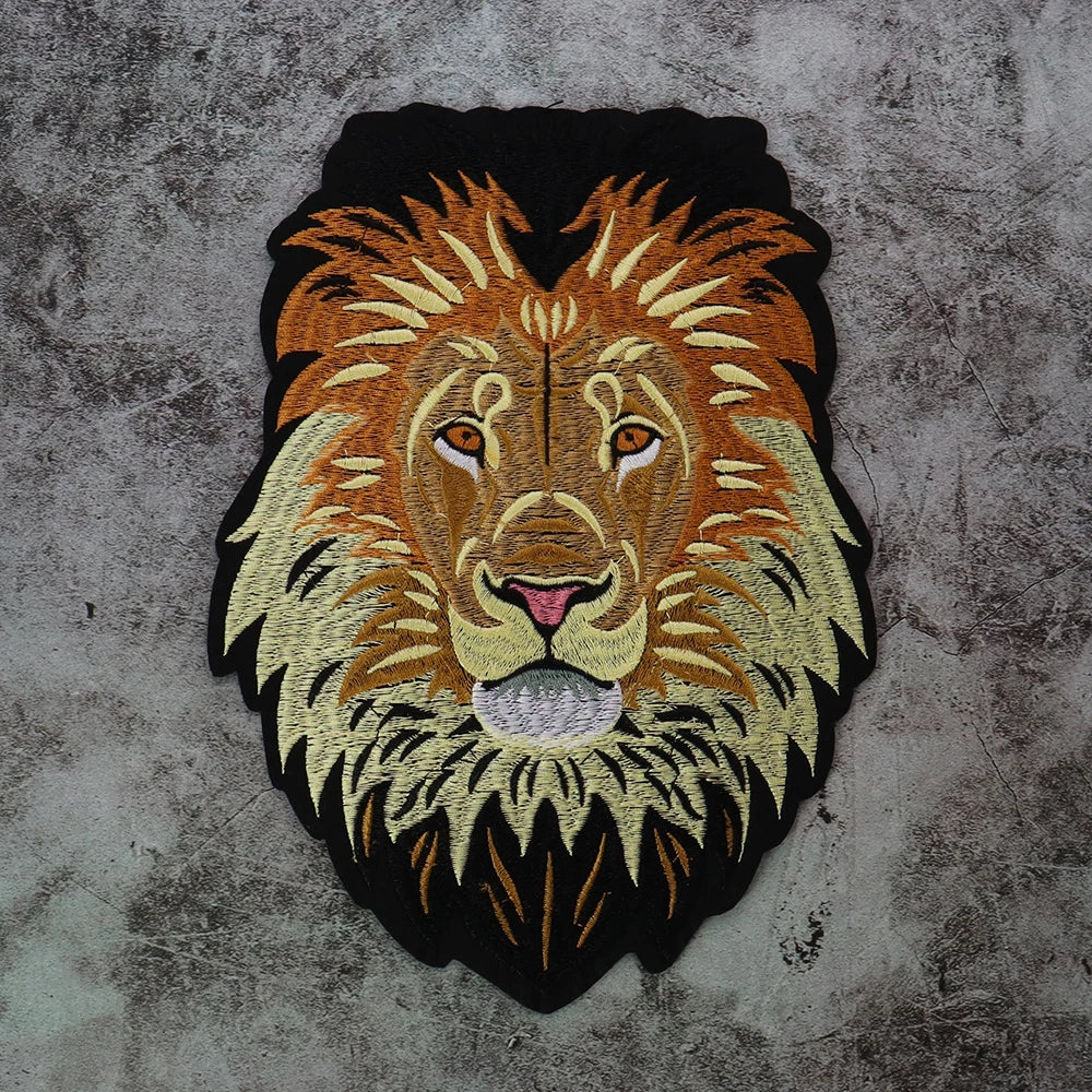 1Set Lion Dog Embroidery Patch Appliques Iron on Patches Badge Clothes Sewing