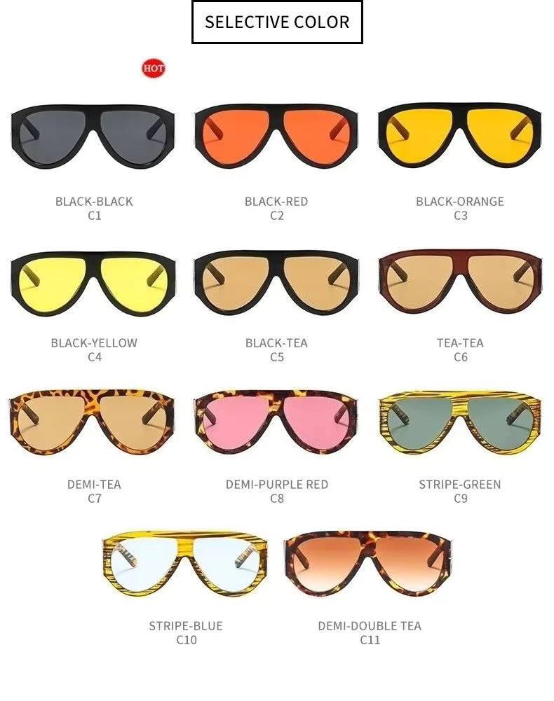 Y2K Women Men Vintage Fashion Designer Cat Eyes Oversized Sunglasses Glasses