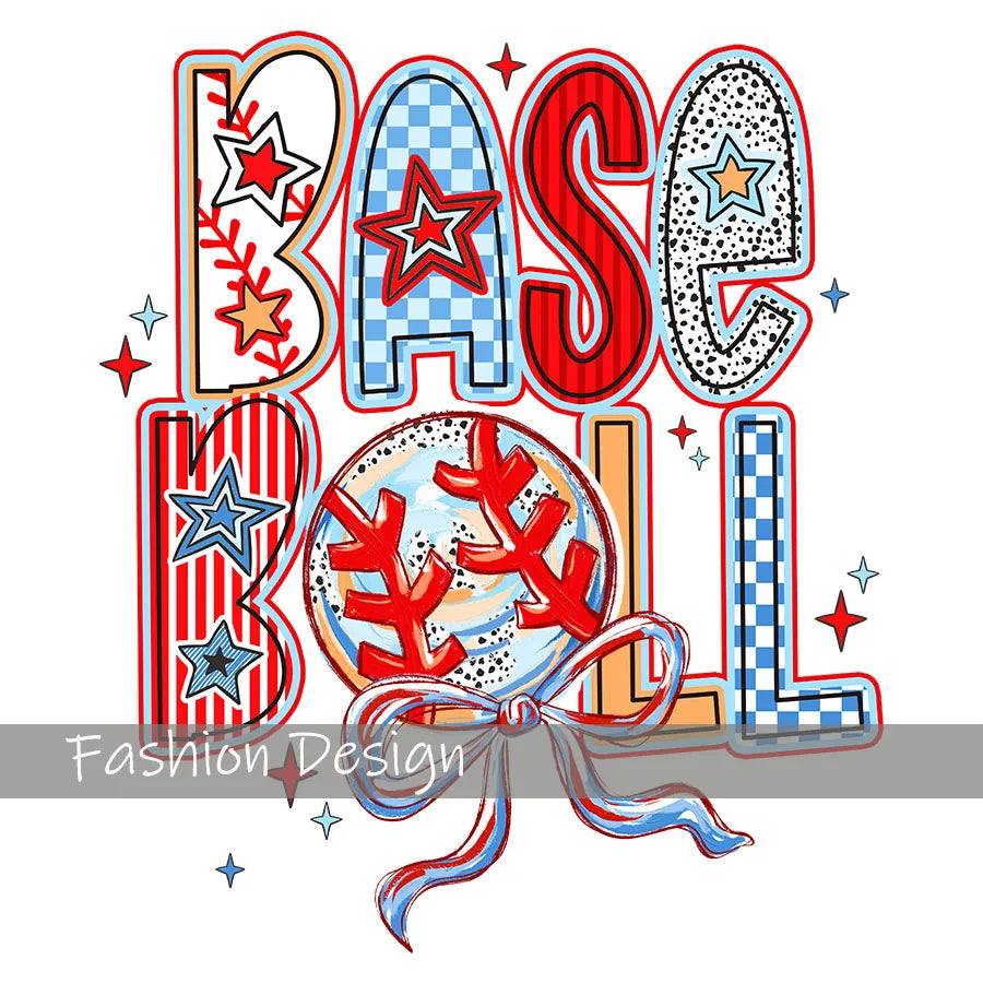 Baseball Game Day Mama DIY Iron-On Heat Transfer Sticker Decal T-shirts Sweatshirts Bag Clothes Decor