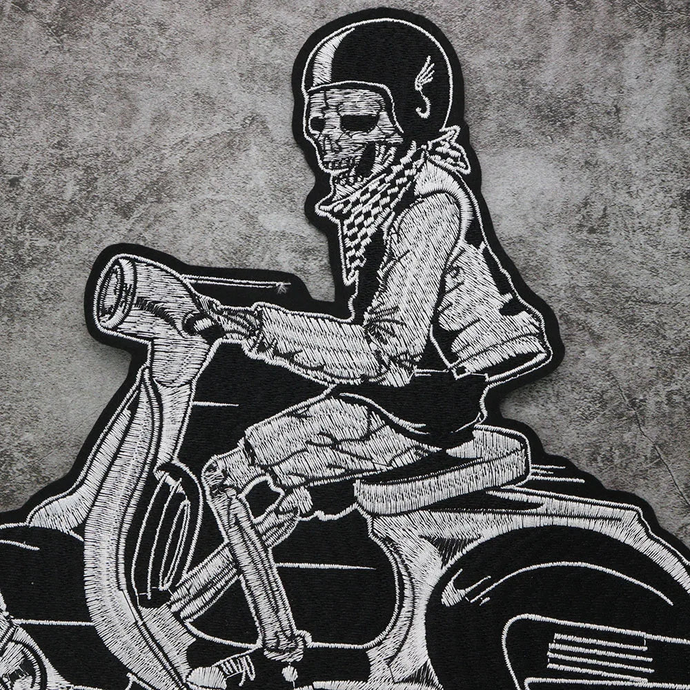 Embroidery Patches Locomotive Skull Patch Appliques Iron on Patches Badge Clothes Sewing