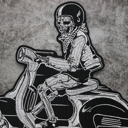 Embroidery Patches Locomotive Skull Patch Appliques Iron on Patches Badge Clothes Sewing