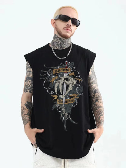 Sword inserted Dinosaur Head Embroidery Patch Appliques Iron on Patches Badge Clothes Sewing