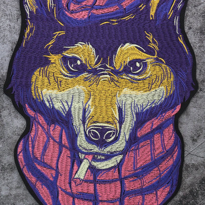 Big Fashion Dog Embroidered Patch Appliques Iron on Patches Badge Clothes Sewing