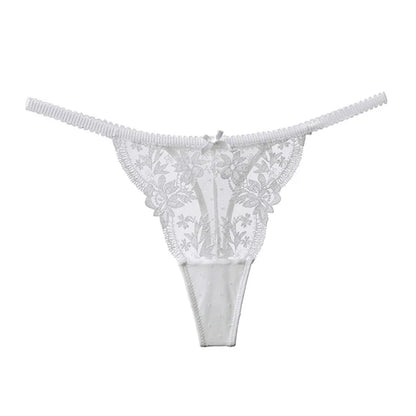 Women Lace Underwear Briefs Breathable G--String Seamless Low Waist Hollow Out Thong Panties