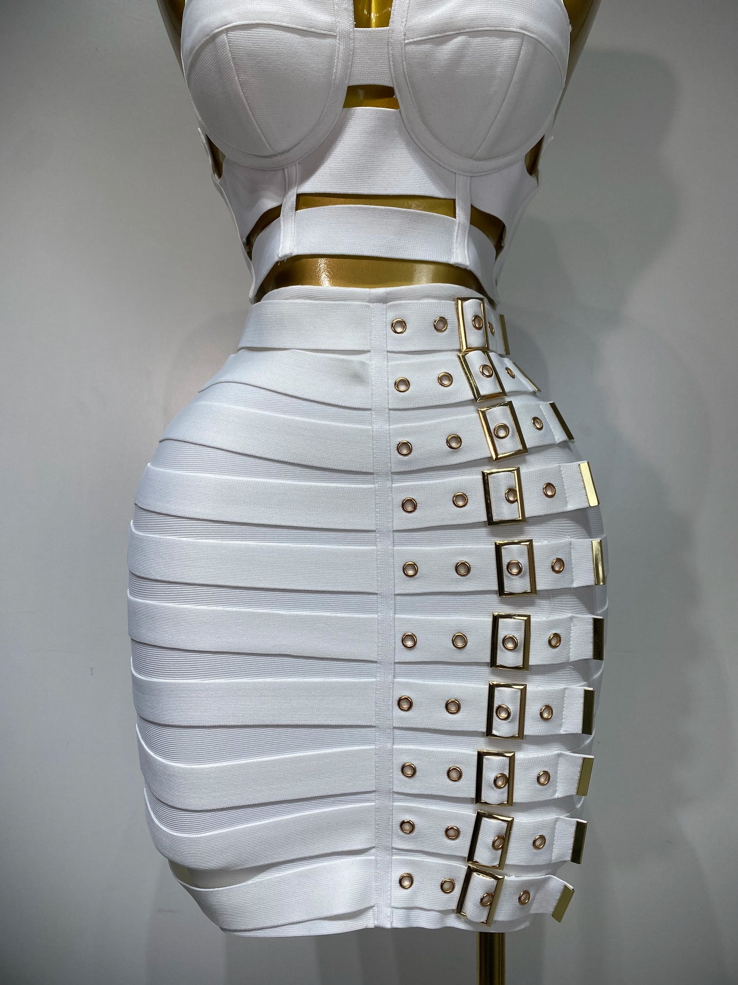 Sexy Cut Out Mini Bandage Two Piece Celebrity Evening Birthday Club Party Skirt Dress