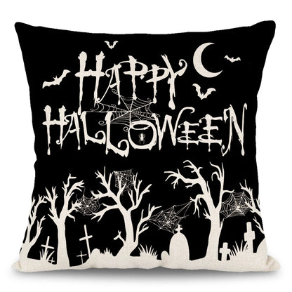 18x18 Inches Halloween Skull Spider Spooky Web Design Sofa Cushion Pillowcase Home Decor