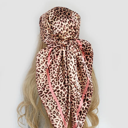 90cm Women Four Seasons Square Silk Satin Bandana Wrap Shawl Scarves Scarfs Spk11