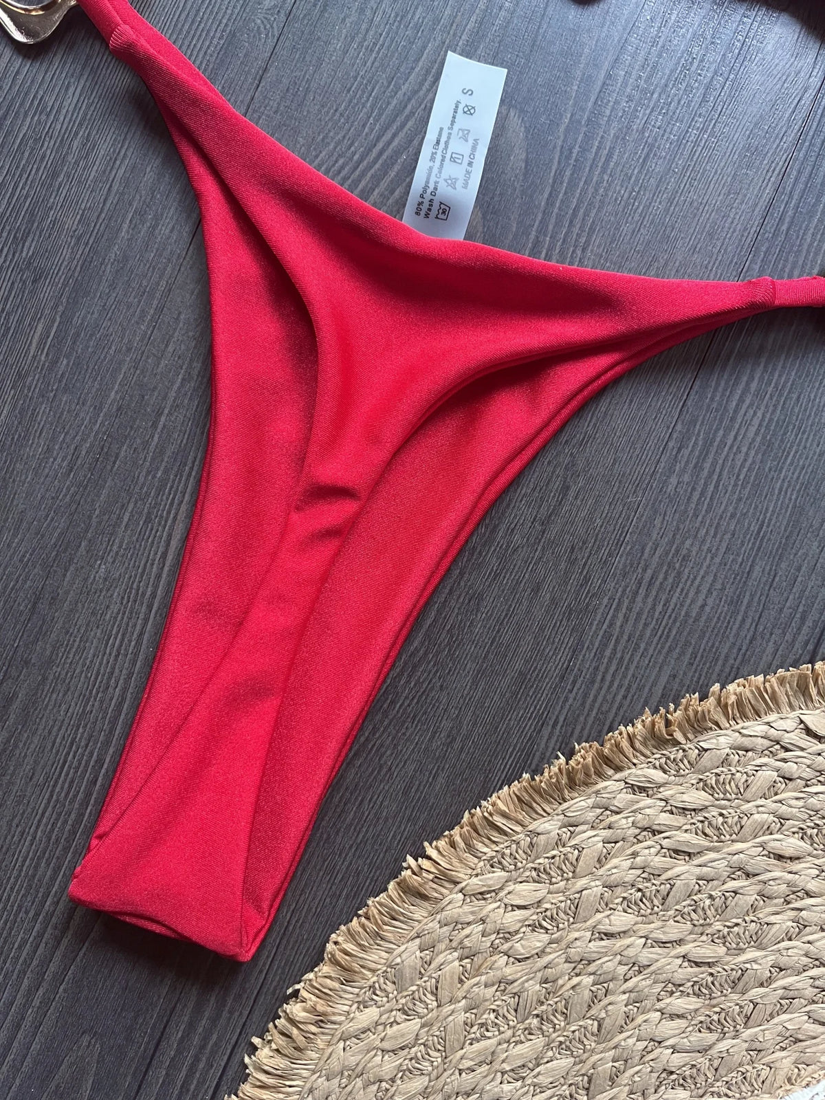 Women Bikini Solid Color Lace-up Split Two-piece Swimsuit Swimwear Suit