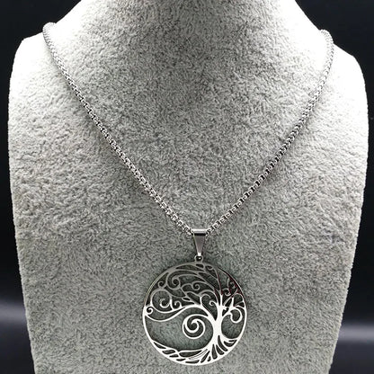 Tree of Life Collar Stainless Steel Women Men Chain Necklaces Pendant