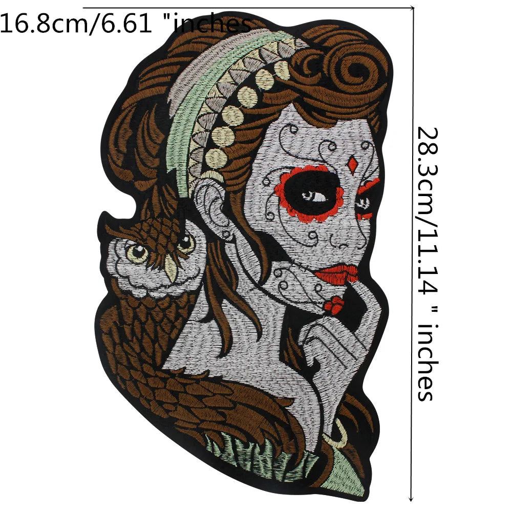 Embroidered Beauty Sexy Red Rose Love face Girl Patch Iron On Embroidered Patches for Clothes
