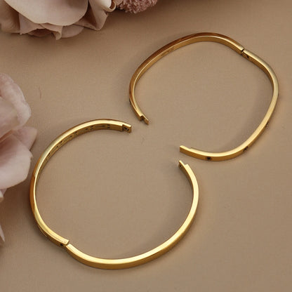 Stainless Steel Zircon Roman Numeral Chain Design Women Bracelet Bangle