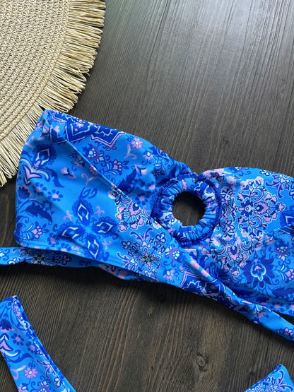 Sexy Colorful Floral Printed Bikini Swimsuit Two-pieces Bikini Bather Bathing Suit