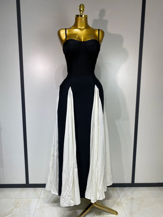 Women Camisole Long Sleeveless Backless High Waist Bandage Dress Gown