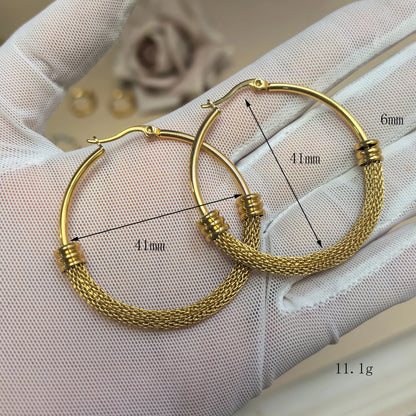Exaggerated 18K Gold Plated Stainless Steel Women's Earrings Jewelry Gifts