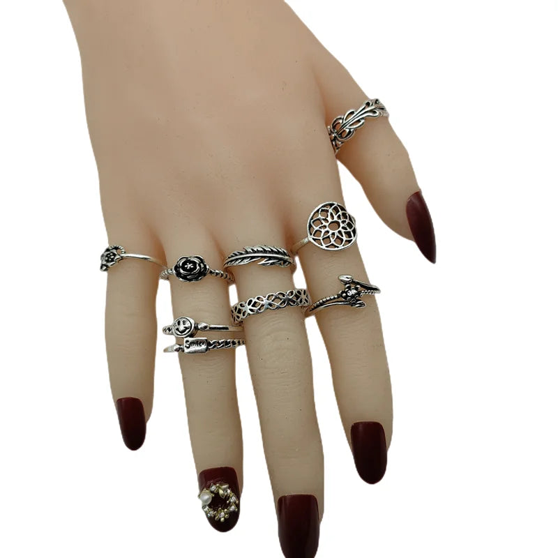 20pcs/Lot Wholesale Antique Vintage Design Finger Rings Set Mix Styles