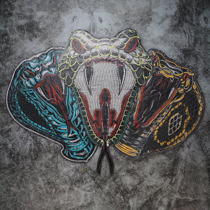 Animal Dragon Face Embroidery Patch Appliques Iron on Patches Badge Clothes Sewing