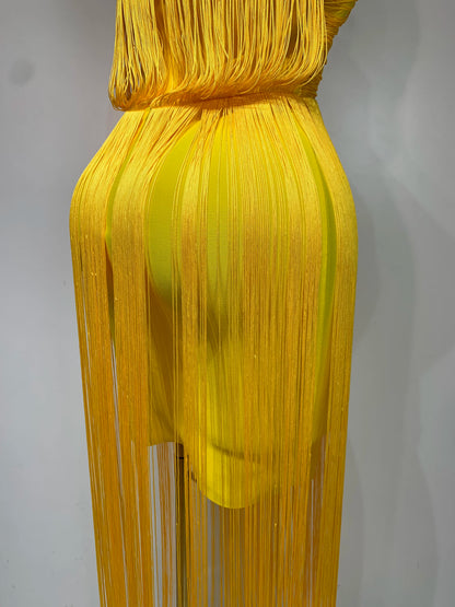 Sexy Sleeveless Tassels Bandage Celebrity Evening Party Birthday Cocktail Dress