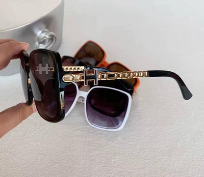 Women Men Designer Vintage Rays Mirror Square Letter Shades Sunglasses UV400