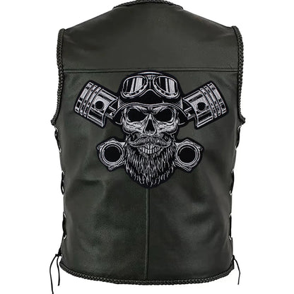 Letter Punk Skull Patch Biker Rock Large Embroidered Patch Appliques Iron on Patches Badge Clothes Sewing