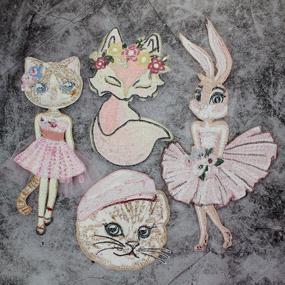 Cartoon Rabbit Embroidery Patches for Clothing Animal Transfer Appliques Badge DIY Sticker Sewing