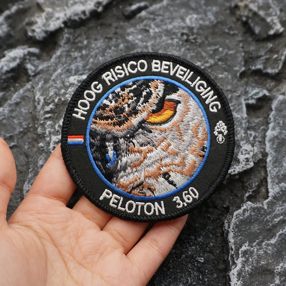 HOOG RISICO BEVEILIGING Embroidered Patch Iron-On Sewing Clothes Patches Applique