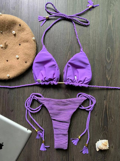 Sexy Women Swimwear Push Up Thong Brazilian Bathing Bikini Swimsuit Suit