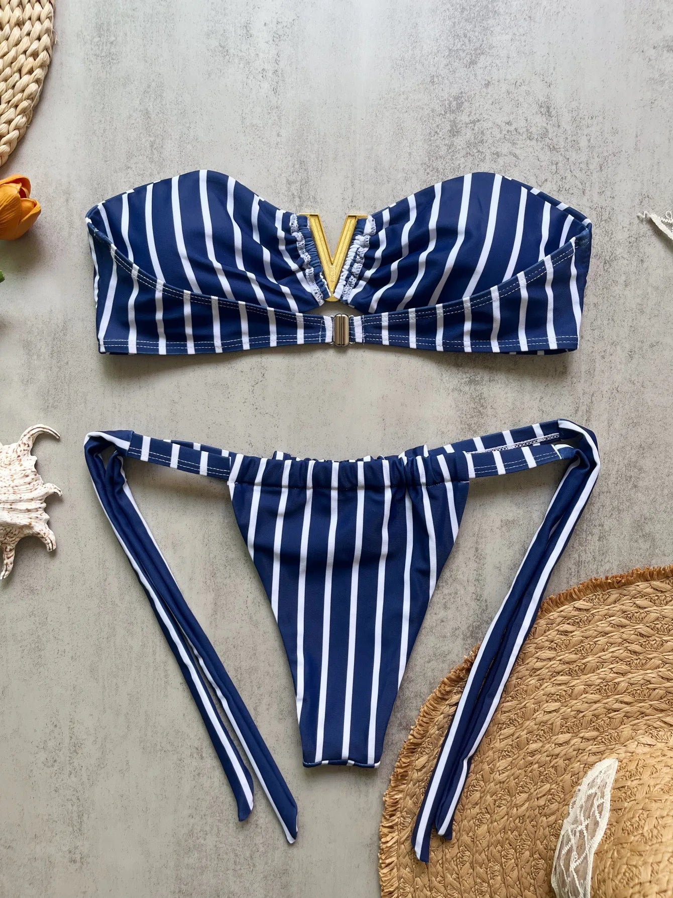 strapless bikini sexy women 2-piece triangular bikini beach swimsuit suit