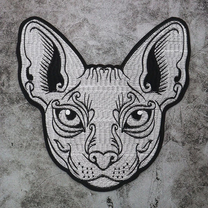 Embroidery Domineering Black Moon Cat Patch Appliques Iron on Patches Badge Clothes Sewing