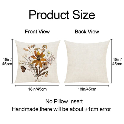 Plant Wildflower Abstract Watercolor Flower Deco Pillowcase Cushion Cover