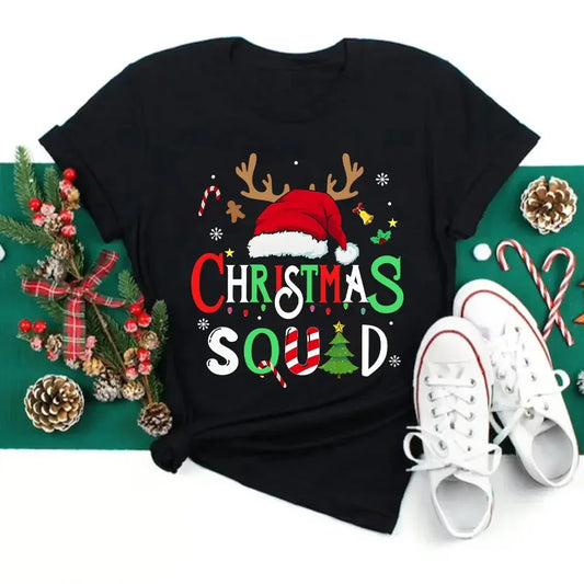 Family Christmas 2024 Squad Matching Santa Reindeer Team Unisex T-shirt Tees