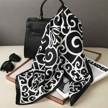 Women Fashion Square Small Silk Satin Scarf Design Printed Bandana Scarves