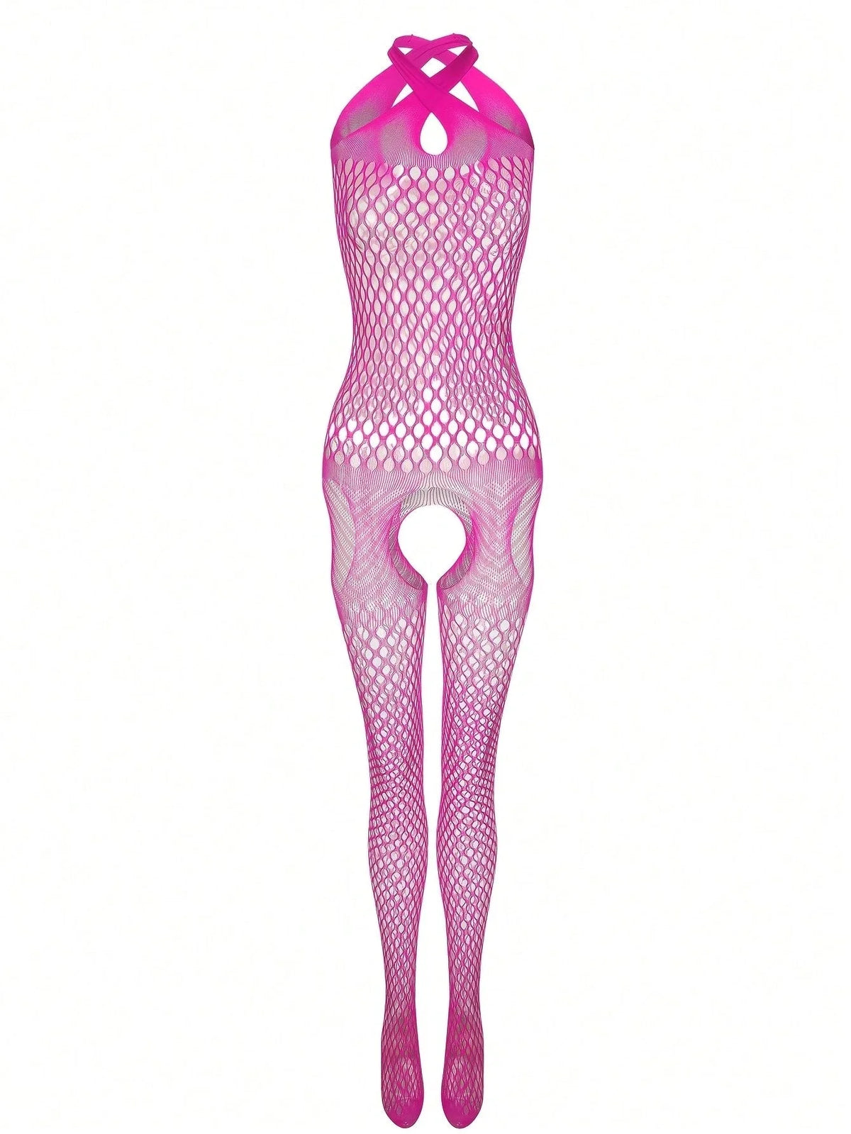 Sexy Open Crotch Bodystocking Mesh Bodysuit Crotchless Costumes Sleeveless Catsuit Erotic Lingerie