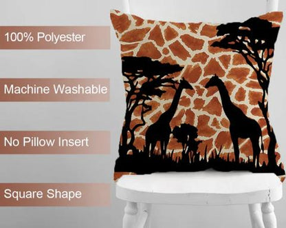 African Tribal Stylish Animal Giraffe Lion Elephant Vintage Sofa Cushion Pillowcase Cover