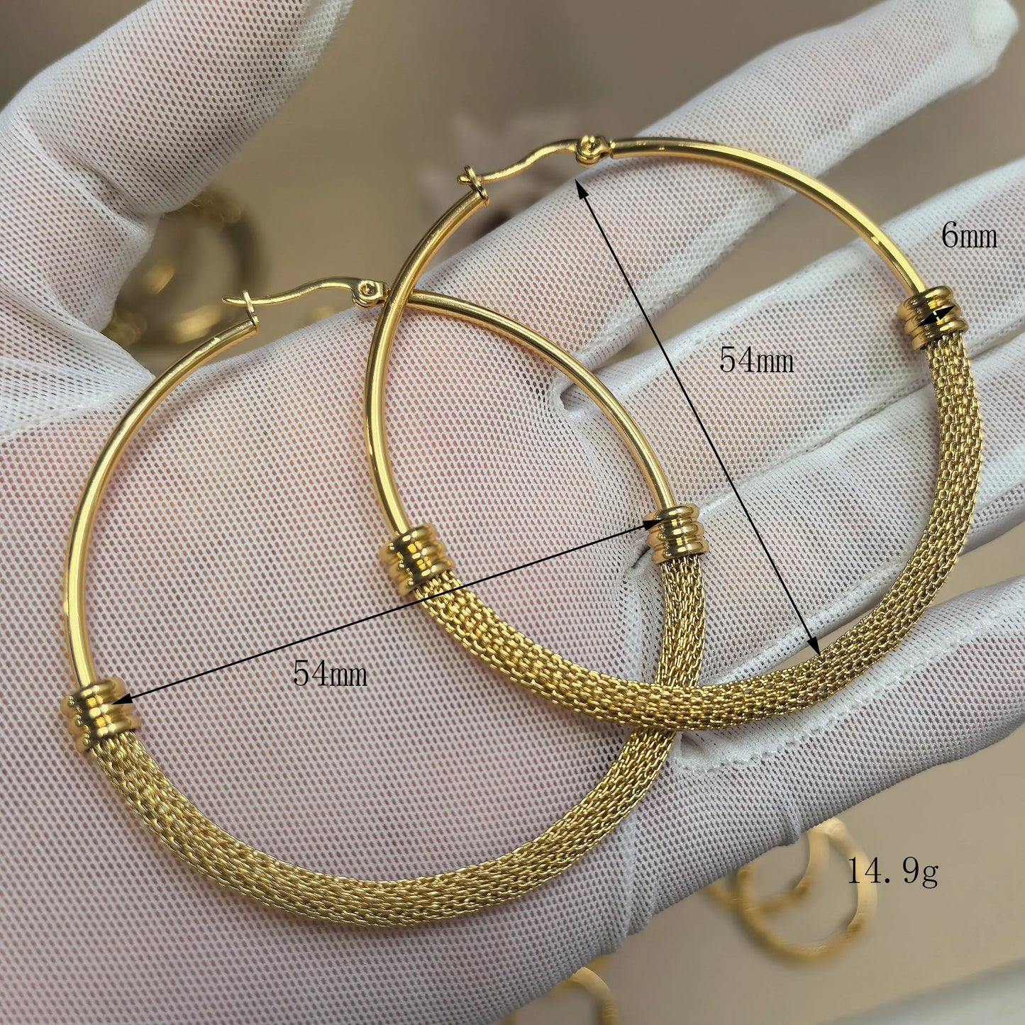 Exaggerated 18K Gold Plated Stainless Steel Women's Earrings Jewelry Gifts