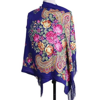 70x170cm Women Fashion Embroidery Shawls Scarf Pashmina Flower Printed Wraps Scarves