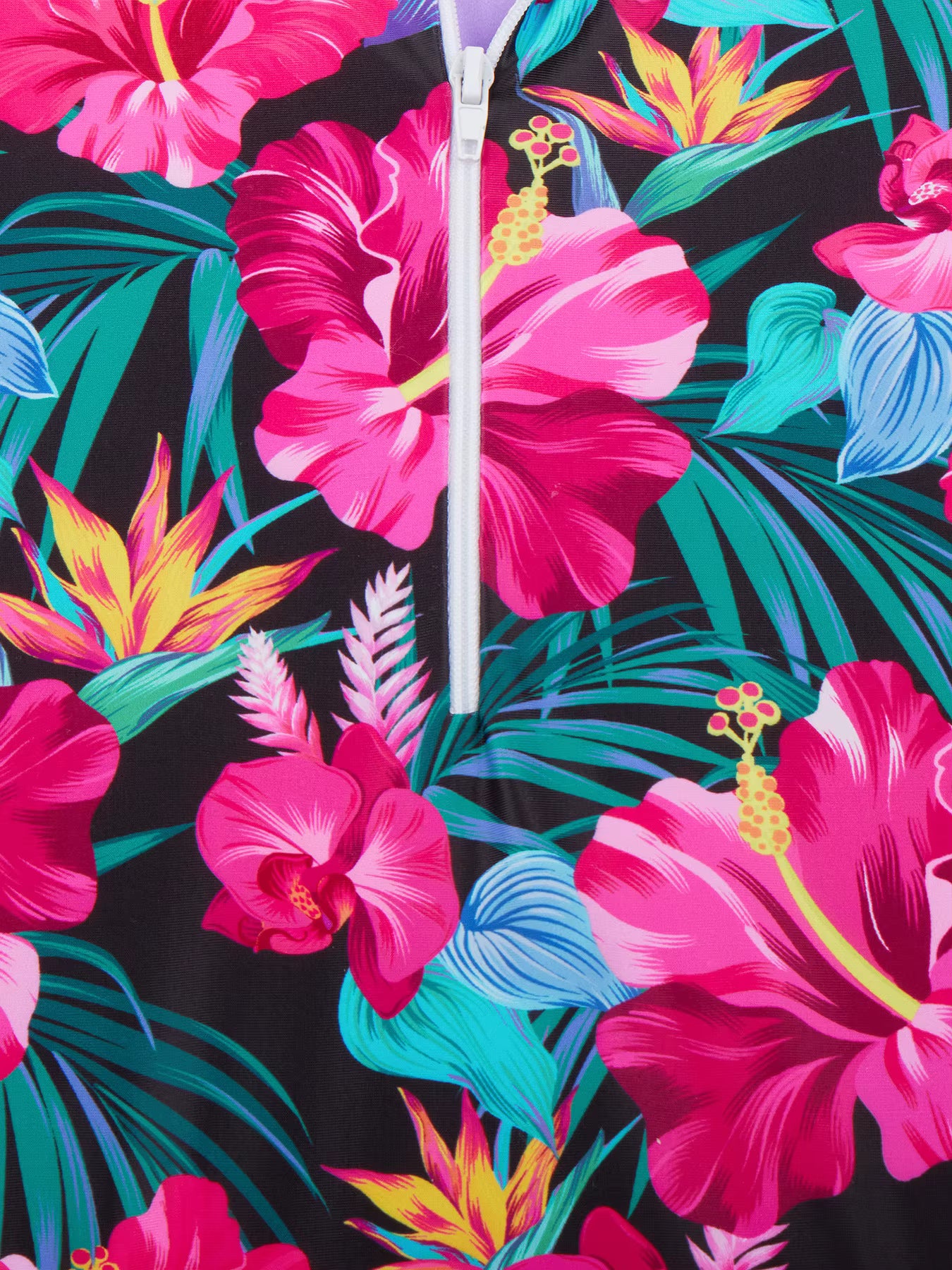 Girls Kids One Piece Long Sleeve Floral Print Bikini Cut Bottom Swimwear Beach Swim