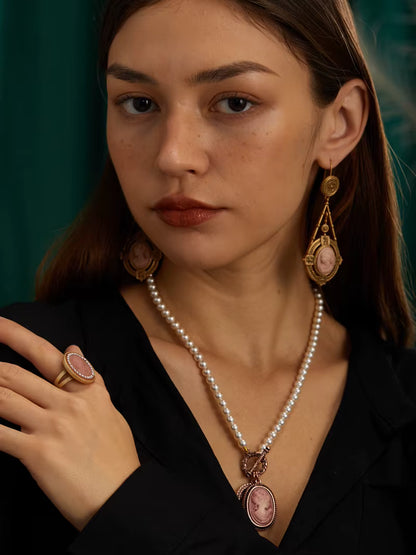 Women Gothic Vintage Designer Natural Blue Stone Stud Earrings