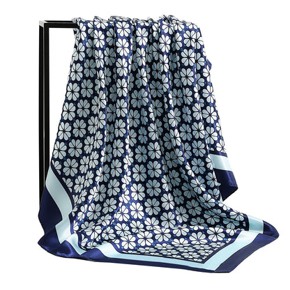 90*90cm Vintage Flowers Women Four Seasons Bandanna Designs Square Wrap Shawl Scarf Scarves fk3