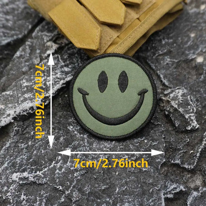 green smiling face Embroidered Patch Iron-On Sewing Clothes Patches Applique