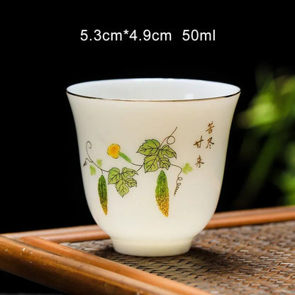 50ml/80ml White Porcelain Chinese Teahouse Master Ceramics Tea Bowl Kung Fu Sake Cup