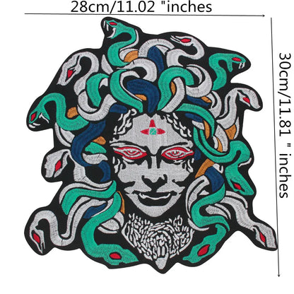Dragon Hair Banshee Medusa All Embroidery Tactical Patch Appliques Iron on Patches Badge Clothes Sewing