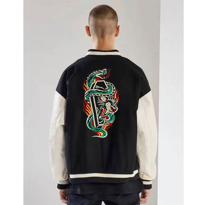 Punk Dragon Eagle Animal Large Embroidered Patch Appliques Iron on Patches Badge Clothes Sewing