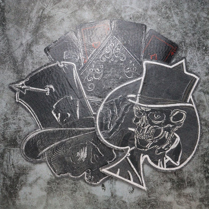 Poker Ace of Spades Embroidery Skull Iron Patch For Clothing Patches Punk Appliques sewing Sticker